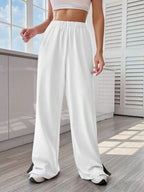 Two-Tone Side Snap Wide Leg Pants | Trousers Wide Leg Pants from PHUNKYN