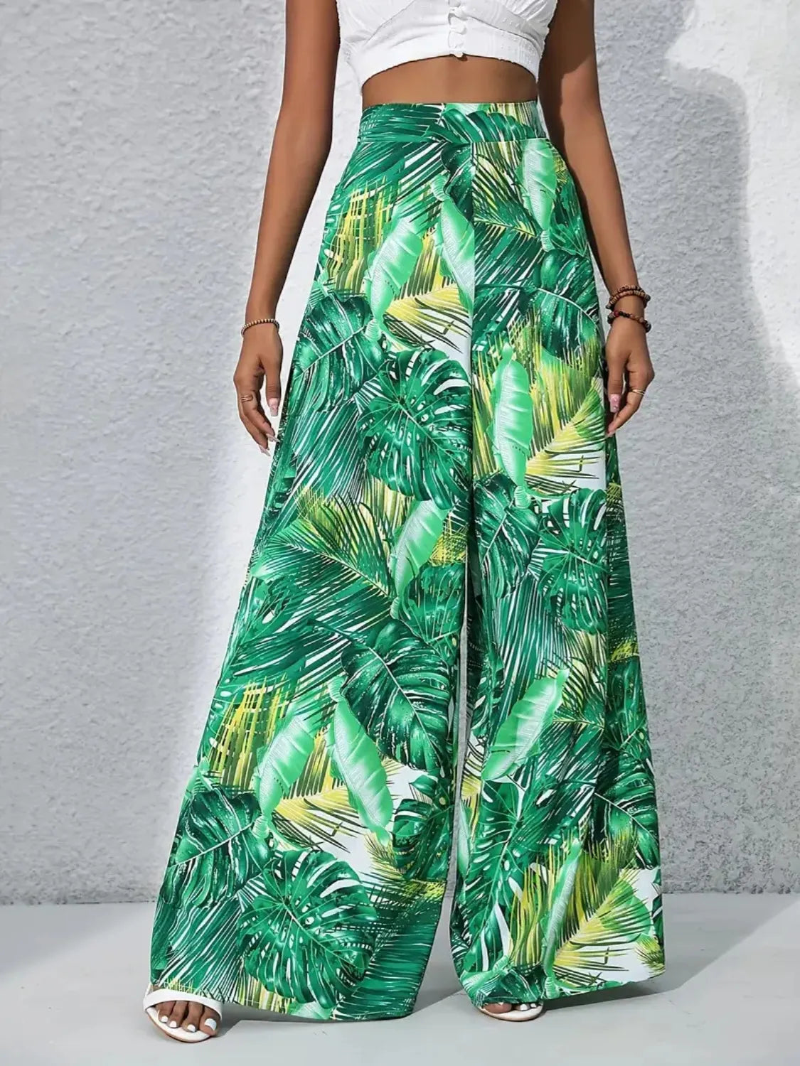 Printed High Waist Wide Leg Pants | Trousers Wide Leg Pants from PHUNKYN