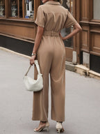 Short Sleeve Wide Leg Jumpsuit One-Pieces Jumpsuit PHUNKYN