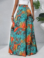 Printed High Waist Wide Leg Pants | Trousers Wide Leg Pants from PHUNKYN