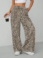 Leopard Print Wide Leg Pants | Trousers Wide Leg Pants from PHUNKYN