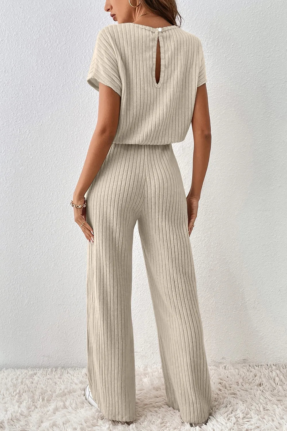 Ribbed Knit Wide Leg Jumpsuit | One-Pieces Jumpsuit from PHUNKYN