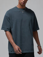Men's Distressed Round Neck Short Sleeve T-Shirt | T-Shirts T-Shirt from PHUNKYN