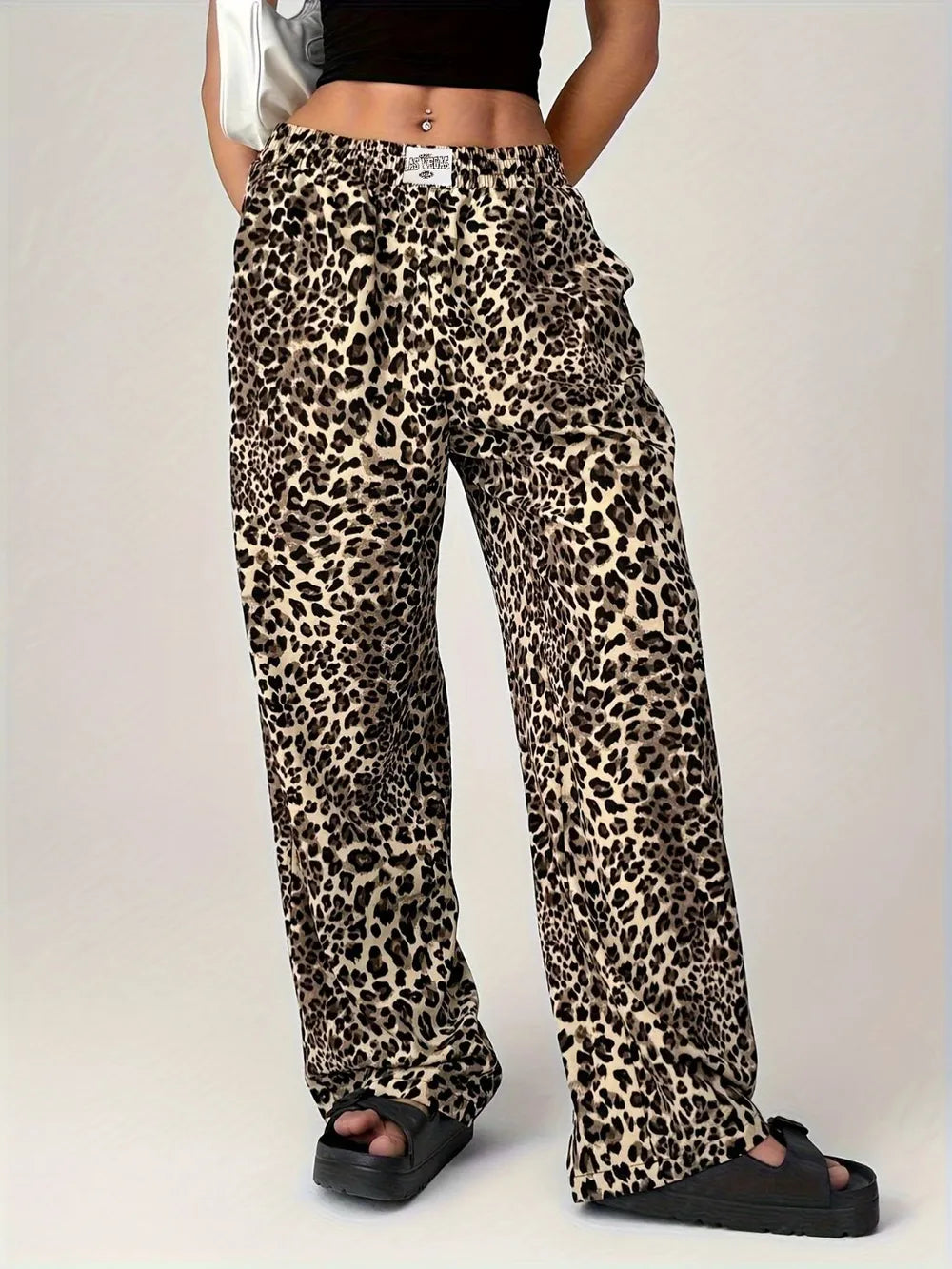 Leopard Wide Leg Pants with Pockets | Wide Leg Pants from PHUNKYN