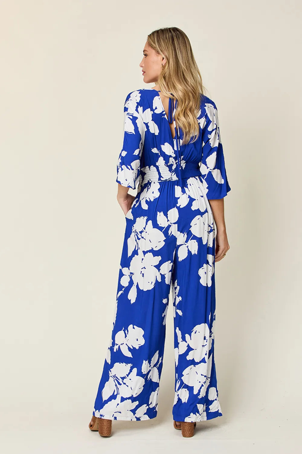 Printed Tie Back Wide Leg Jumpsuit | One-Pieces Jumpsuit from PHUNKYN