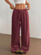 Wide Leg Drawstring Casual Pants | Trousers Wide Leg Pants Set from PHUNKYN