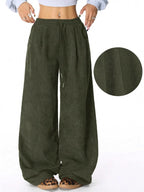 Wide Leg Drawstring Pants | Trousers Wide Leg Pants from PHUNKYN
