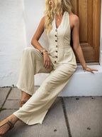 Smocked Halter Neck Jumpsuit | One-Pieces Jumpsuit from PHUNKYN