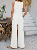 Tied V-Neck Sleeveless Top and Pants Set | Outfit Sets Top and Pants Set from PHUNKYN