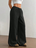 Drawstring Wide-Leg Casual Pants | Trousers Wide Leg Pants from PHUNKYN