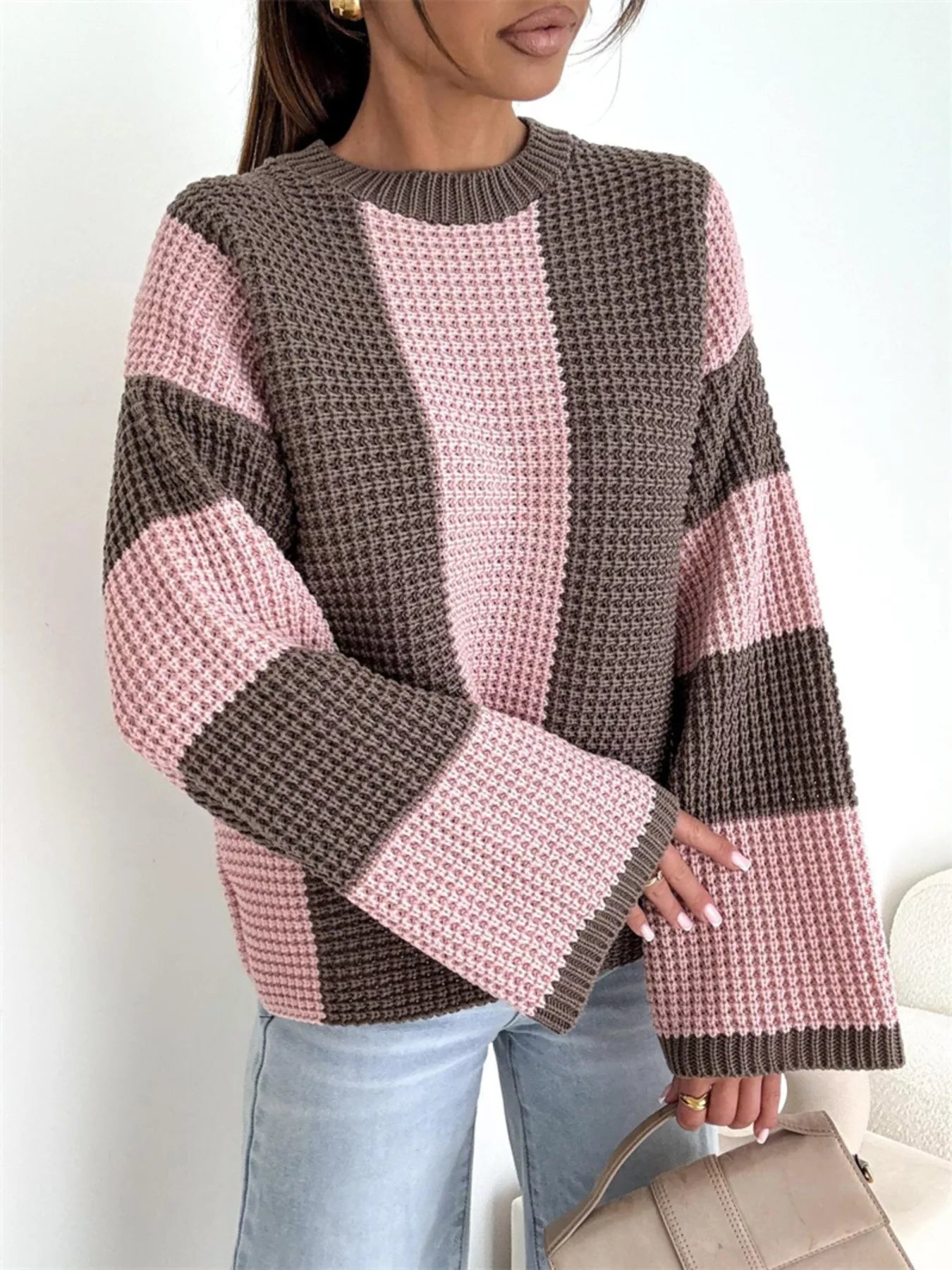 Color Block Long Sleeve Sweater | Sweaters Sweater from PHUNKYN