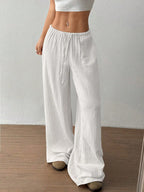 Drawstring Wide-Leg Casual Pants | Trousers Wide Leg Pants from PHUNKYN