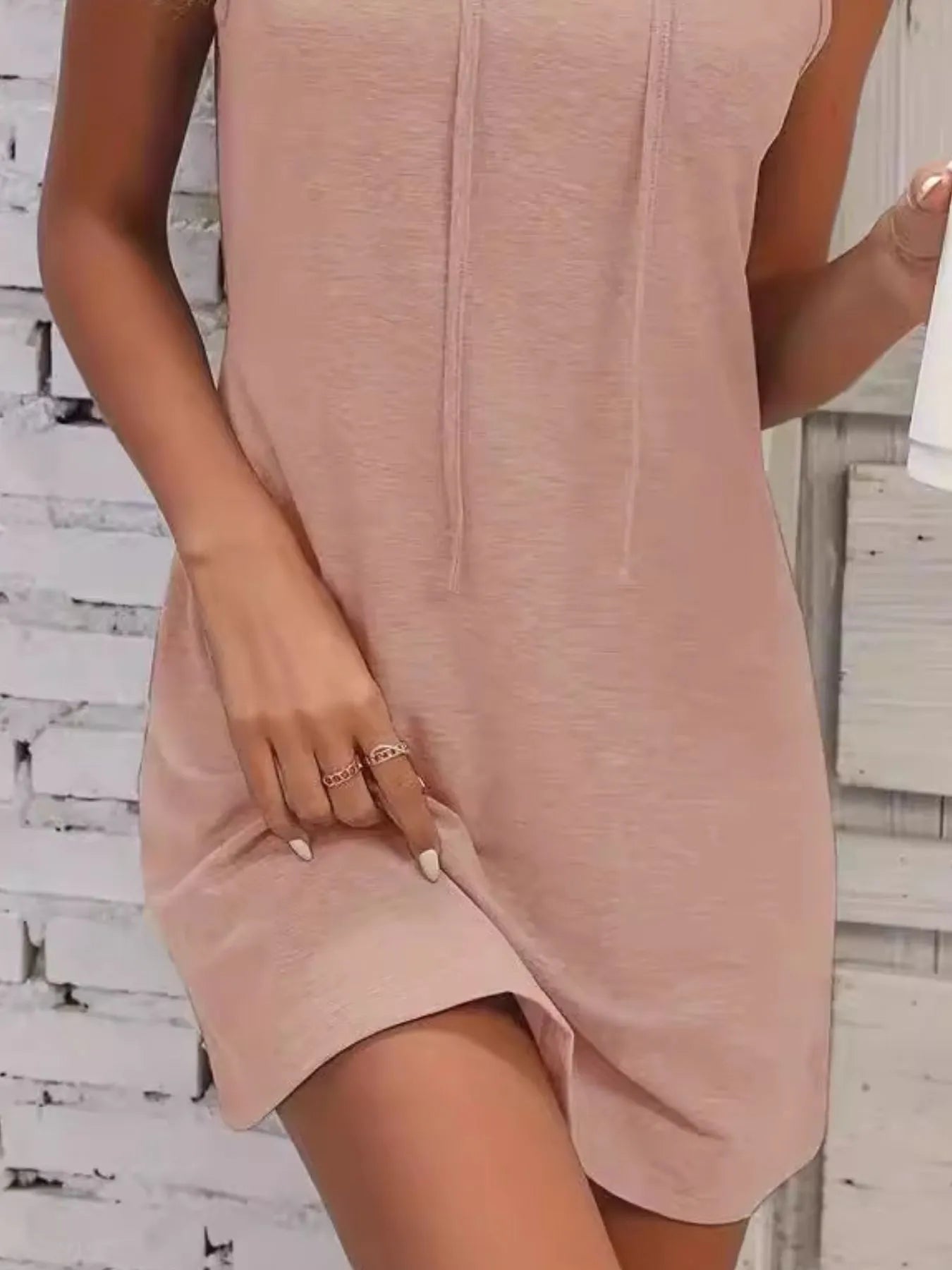 Drawstring Casual Sleeveless Hooded Mini Dress | Dresses Mini Dress from PHUNKYN