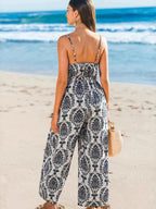 Printed Spaghetti Strap Beach Jumpsuit One-Pieces Jumpsuit PHUNKYN