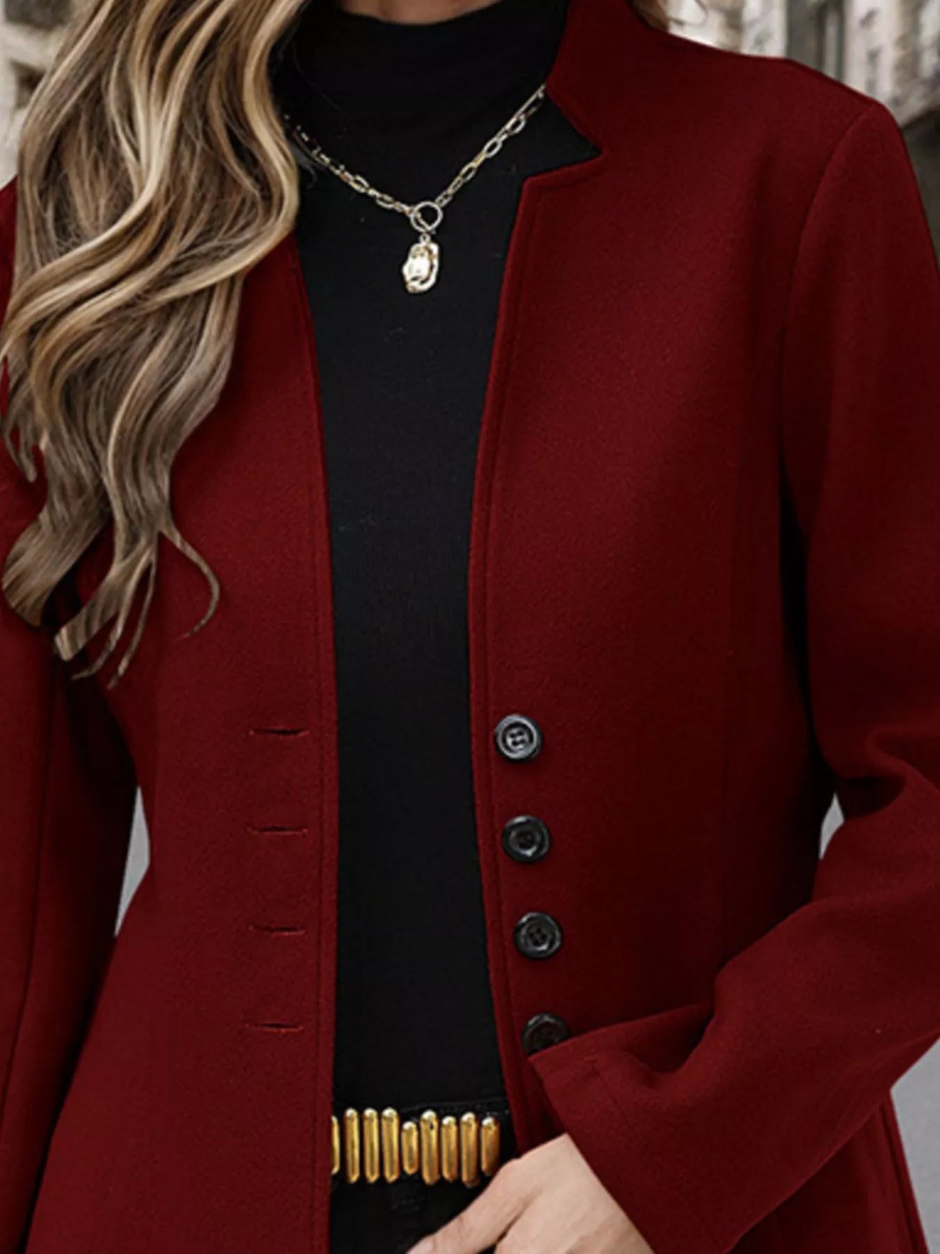 Button Up Long Sleeve Coat | Overcoats Coat from PHUNKYN