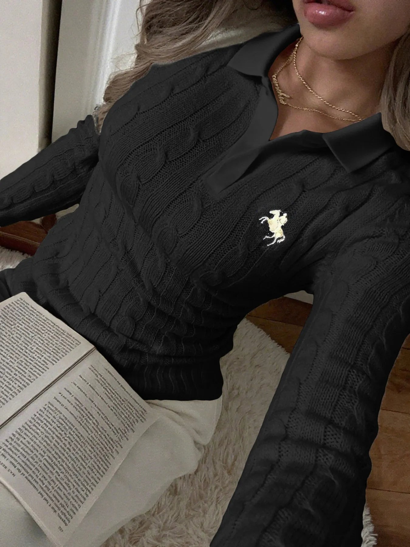 Cable Knit Long Sleeve Sweater | Sweaters Sweater from PHUNKYN