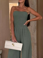 Smocked Tube Wide-Leg Jumpsuit | One-Pieces Jumpsuit from PHUNKYN