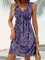Leopard V-Neck Sleeveless Mini Dress | Dresses Mini Dress from PHUNKYN