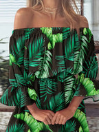 Floral Off-Shoulder Flounce Sleeve Mini Dress | Dresses Mini Dress from PHUNKYN