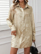 Button Up Long Sleeve Shirt Dress | Dresses Shirt Dress from PHUNKYN