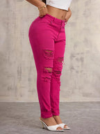 High-Waisted Distressed Skinny Jeans | Jeans Skinny Jeans from PHUNKYN