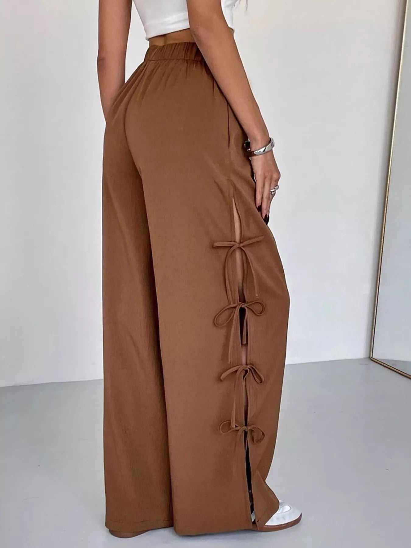 Side Tie Wide Leg Pants | Trousers Wide Leg Pants from PHUNKYN