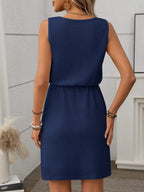 Waffle-Knit Drawstring Mini Tank Dress | Dresses Dress from PHUNKYN