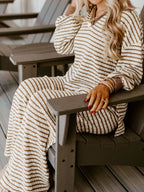 Stripe Collared Top and Drawstring Pant Set | Outfit Sets Top and Pants Set from PHUNKYN