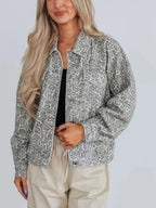 Leopard Button Up Denim Jacket | Coats & Jackets Denim Jacket from PHUNKYN