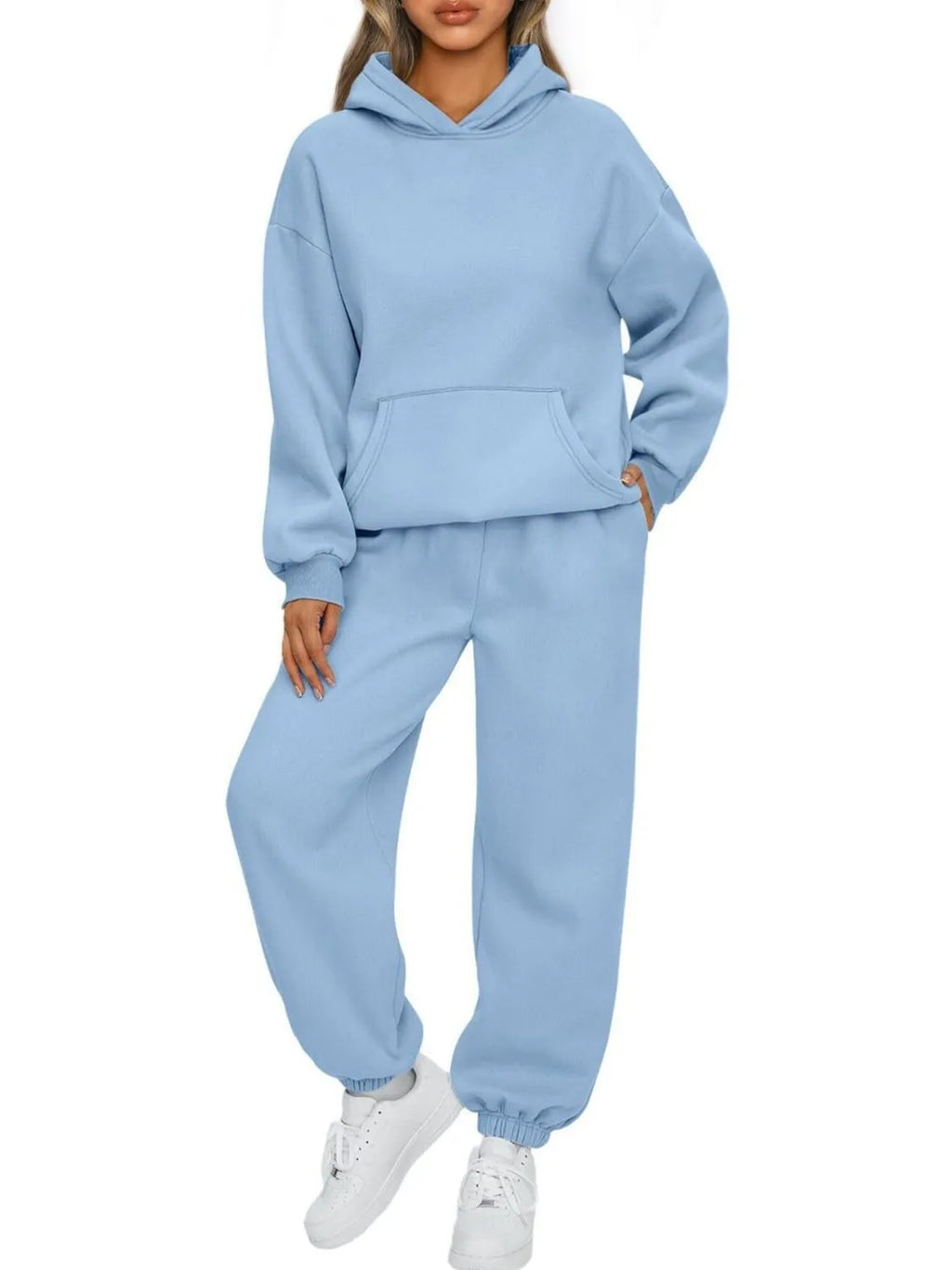 Kangaroo Pocket Hoodie and Joggers Set Plus Size | Outfit Sets Top and Pants Set from PHUNKYN