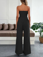 Button Down Tube Top and Pants Set | Outfit Sets Top and Pants Set from PHUNKYN