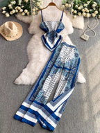 Tie Back Printed Cami and Pants Set | Outfit Sets Top and Pants Set from PHUNKYN