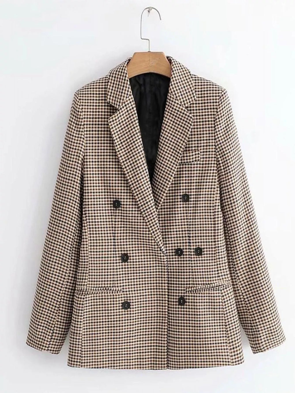 Plaid Lapel Collar Long Sleeve Blazer | Overcoats Blazer from PHUNKYN