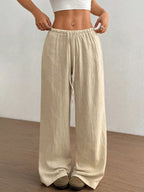 Wide Leg Drawstring Casual Pants | Trousers Wide Leg Pants Set from PHUNKYN