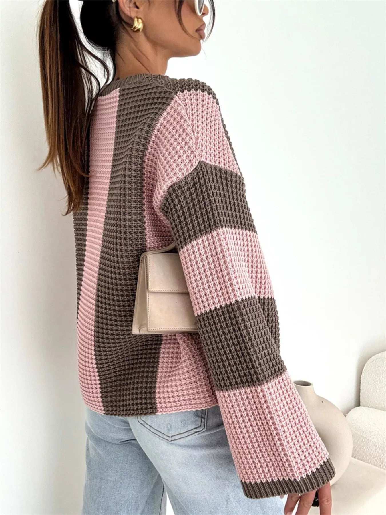 Color Block Long Sleeve Sweater | Sweaters Sweater from PHUNKYN