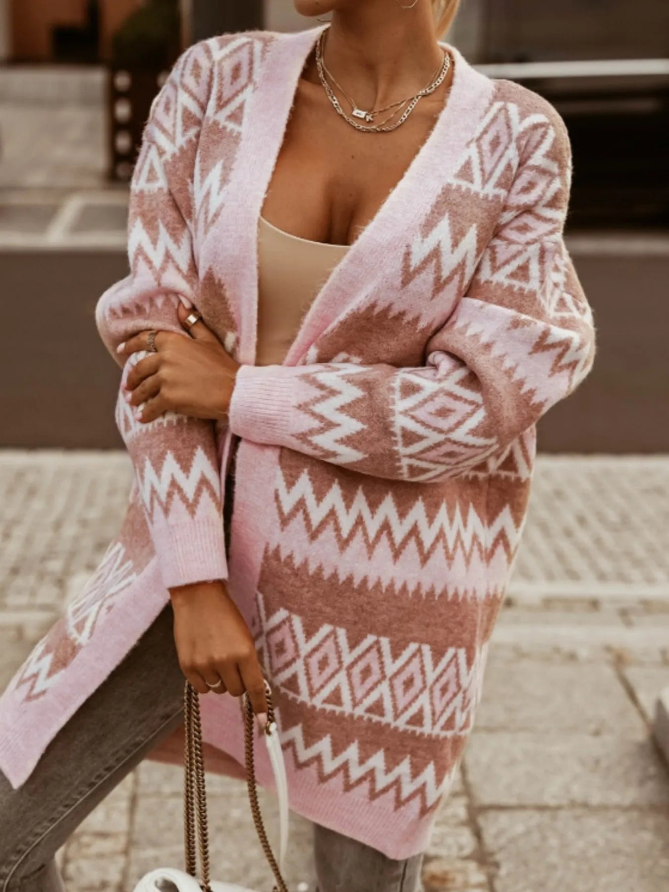 Bohemian Geometric Pattern Longline Cardigan | Cardigans Cardigan from PHUNKYN