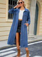 Button Up Long Sleeve Longline Denim Jacket | Jackets Jacket from PHUNKYN