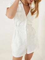 Collar Short Sleeve Romper | One-Pieces Romper from PHUNKYN