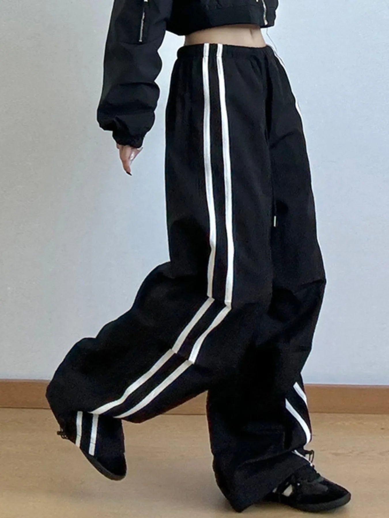 Side Stripes Wide Leg Pants | Joggers Wide Leg Pants from PHUNKYN