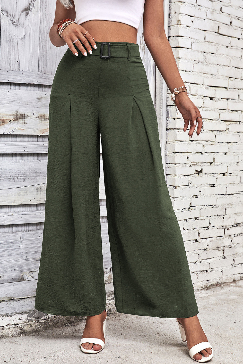 High Waisted Wide Leg Pants | Trousers Wide Leg Pants from PHUNKYN