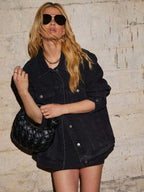 Button Up Collared Neck Denim Jacket | Jacket from PHUNKYN