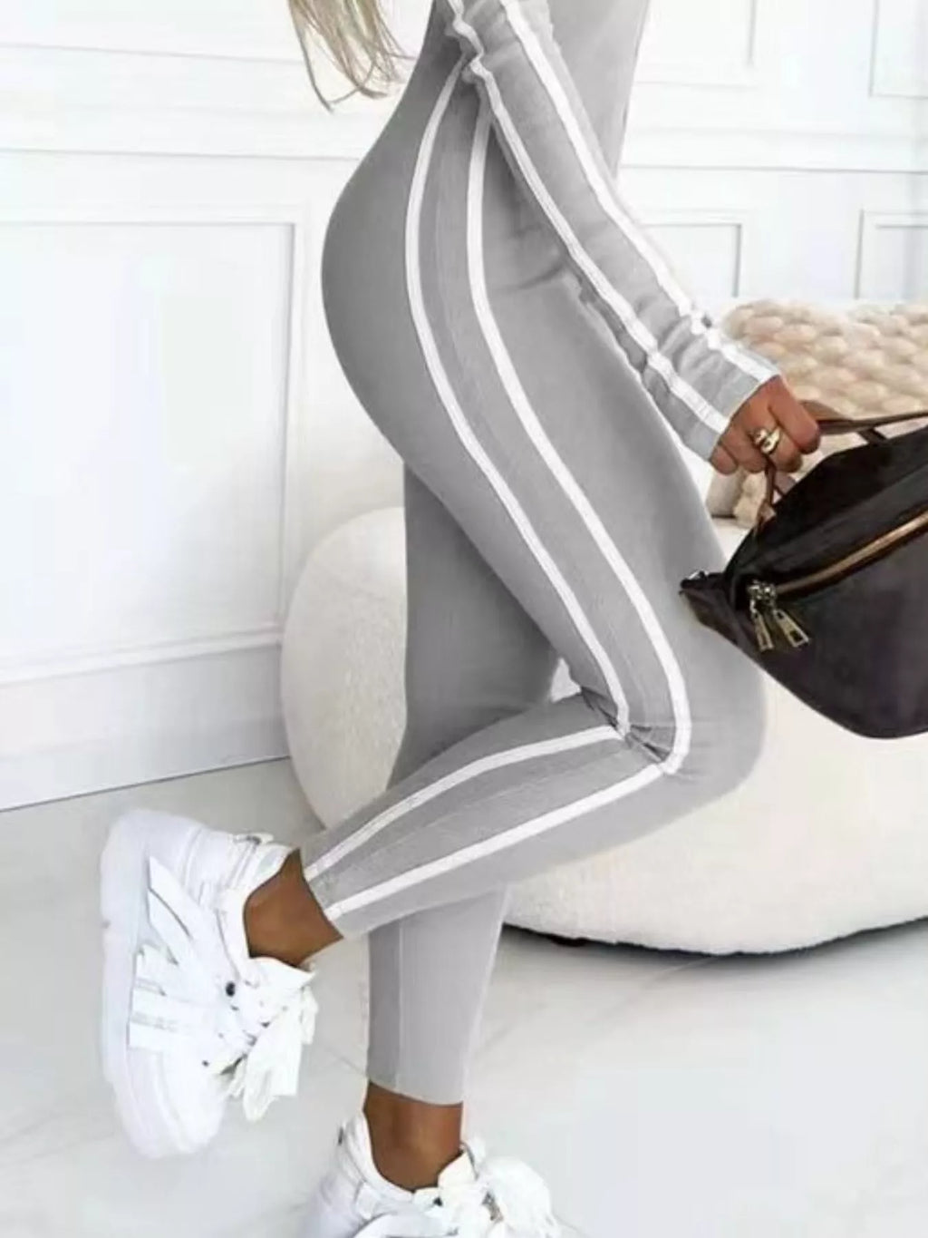 Stripe Zip-Front Long Sleeve Jumpsuit | Jumpsuit from PHUNKYN