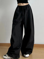 Wide Leg Pants with Drawstring Waist | Trousers Wide Leg Pants from PHUNKYN