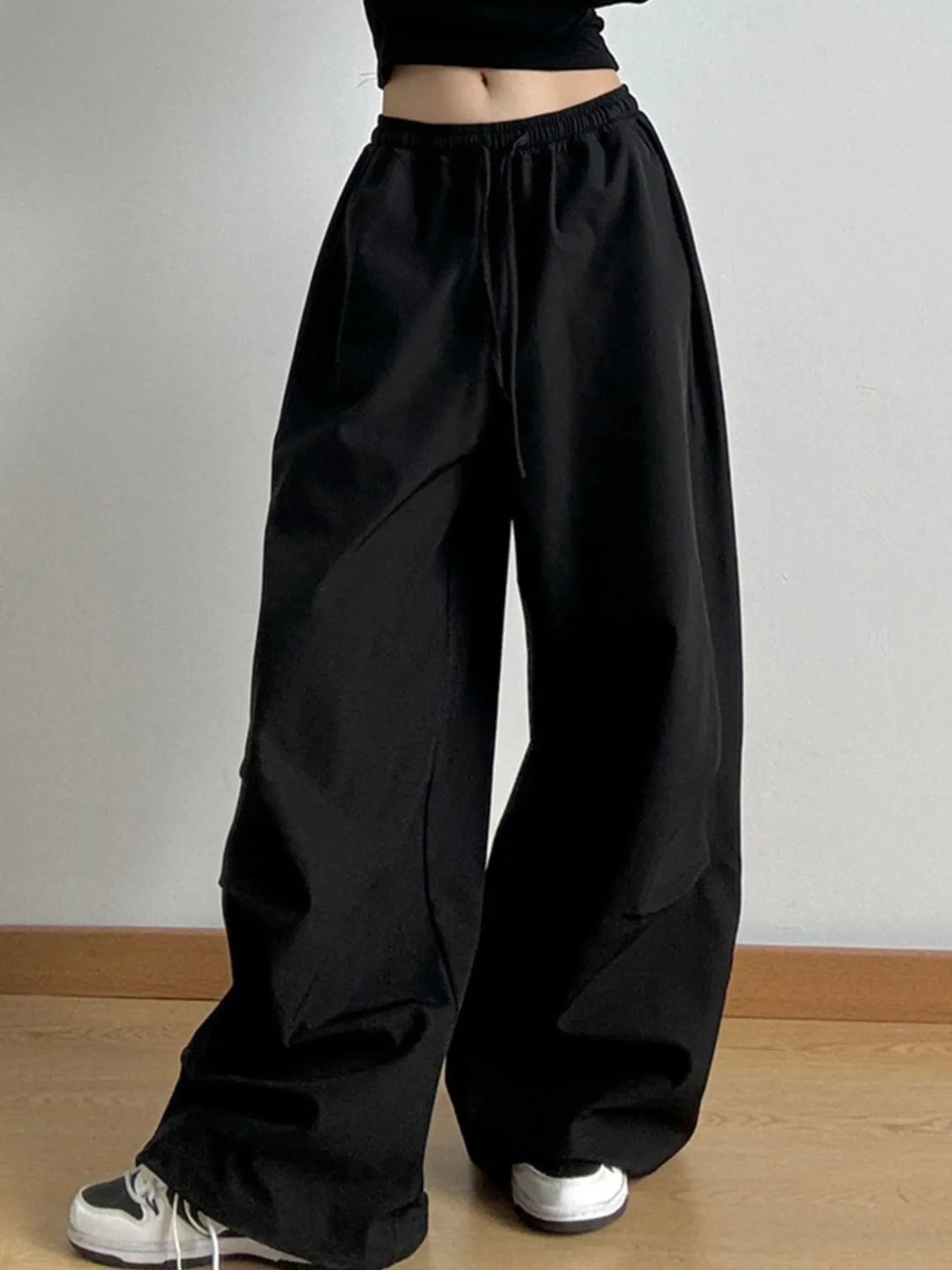 Wide Leg Pants with Drawstring Waist | Trousers Wide Leg Pants from PHUNKYN