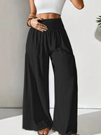 Smocked Waist Wide Leg Pants | Trousers Wide Leg Pants from PHUNKYN
