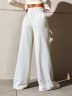 Honey Drawstring Elastic Waist Wide Leg Pants | Trousers Women's Trousers from PHUNKYN