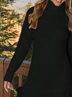 Fringe Turtleneck Long Sleeve Sweater Dress | Dresses Sweater Dress from PHUNKYN