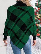 Plaid Turtleneck Batwing Sleeve Sweater | Sweaters Sweater from PHUNKYN