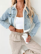 Distressed Zip Up Cropped Hooded Denim Jacket | Jacket from PHUNKYN