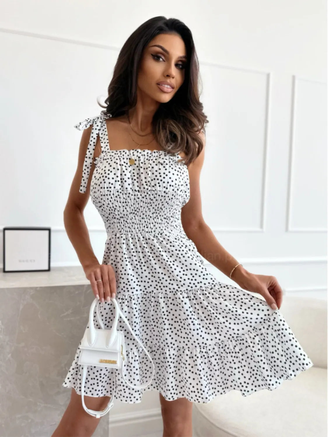 Polka Dot Square Neck Mini Cami Dress | Dresses Cami Dress from PHUNKYN